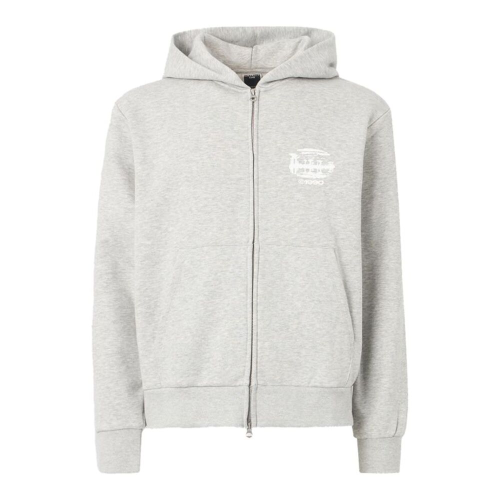 Jack And Jones Mens Prime Graphic Print Regular Full Zip Hoodie / Gray
